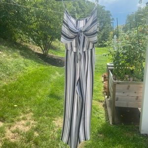 Black & White Striped Jumpsuit